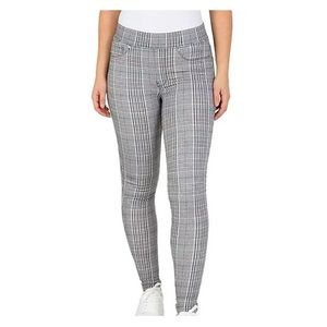 SEVEN7 STRETCHY PLAID LEGGINGS